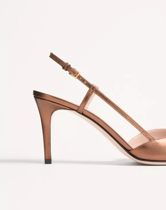 Valentino Vlogo Signature Slingback Pump In Laminated Nappa Leather 80Mm - Image 2